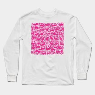 Pink Otomi Mexican Print Long Sleeve T-Shirt